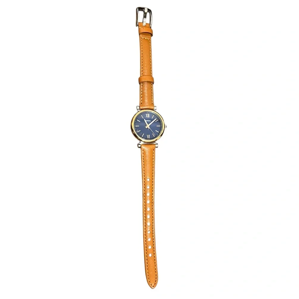 NEW Fossil 28mm Carlie Mini Three-Hand Tan Leather Watch - Picture 5 of 5